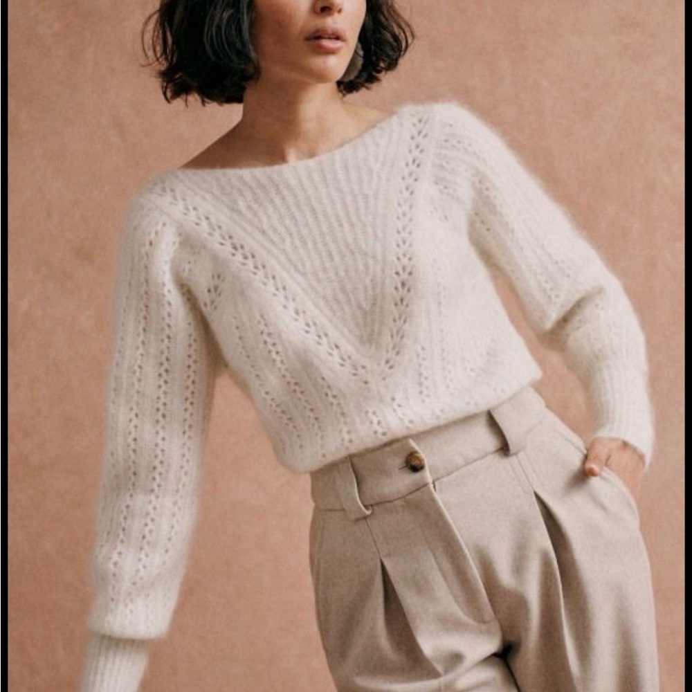 Sezane Rosa sweater in white